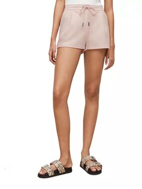 ALLSAINTS Aleida Tri Shorts Powdered Pink Drawstring Pull-On Size 6 NWOT